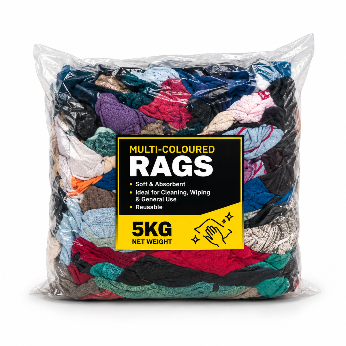 Multi-Coloured Cleaning Rags – 5kg Bulk Pack