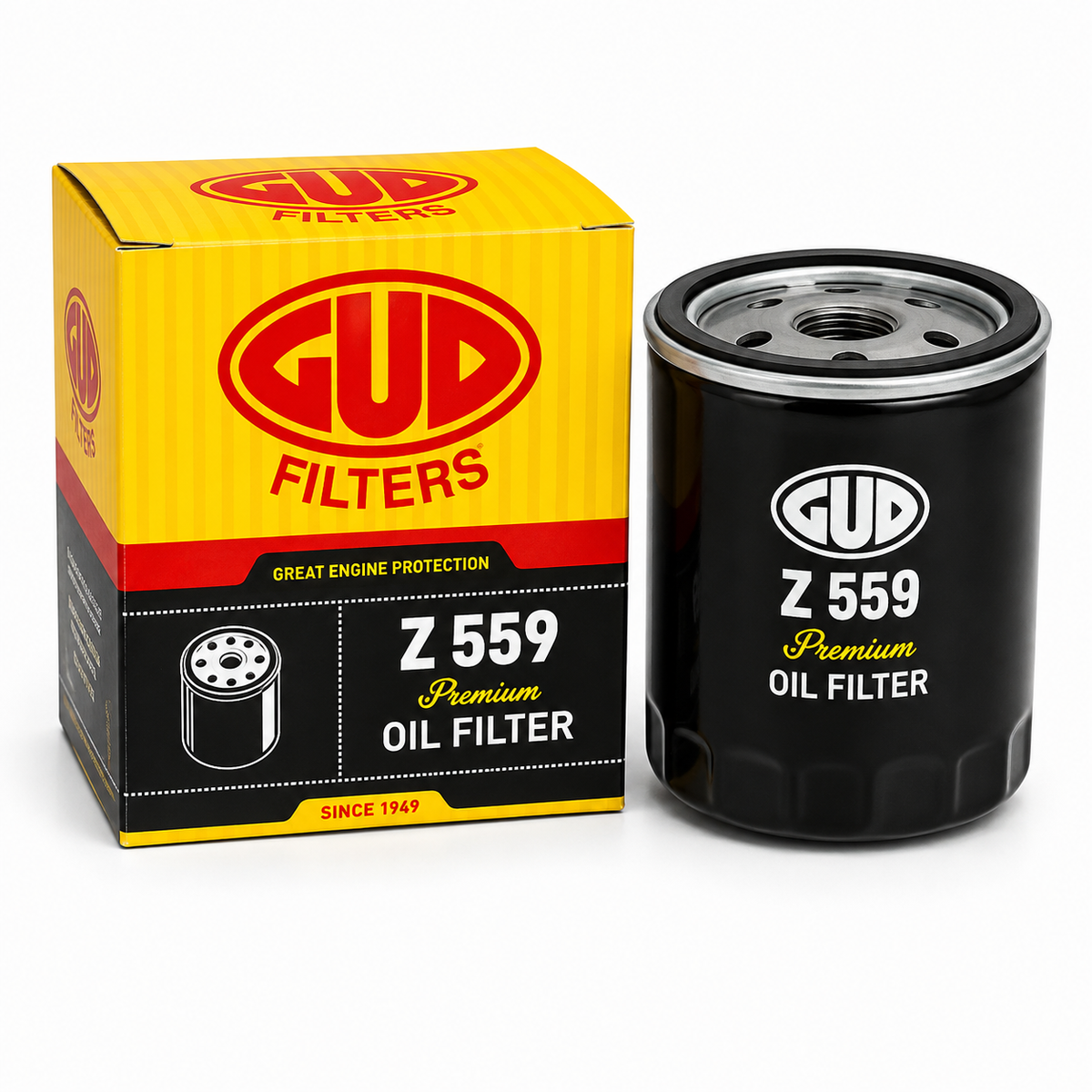 GUD Z559 Premium Oil Filter with yellow box – Great Engine Protection Since 1949