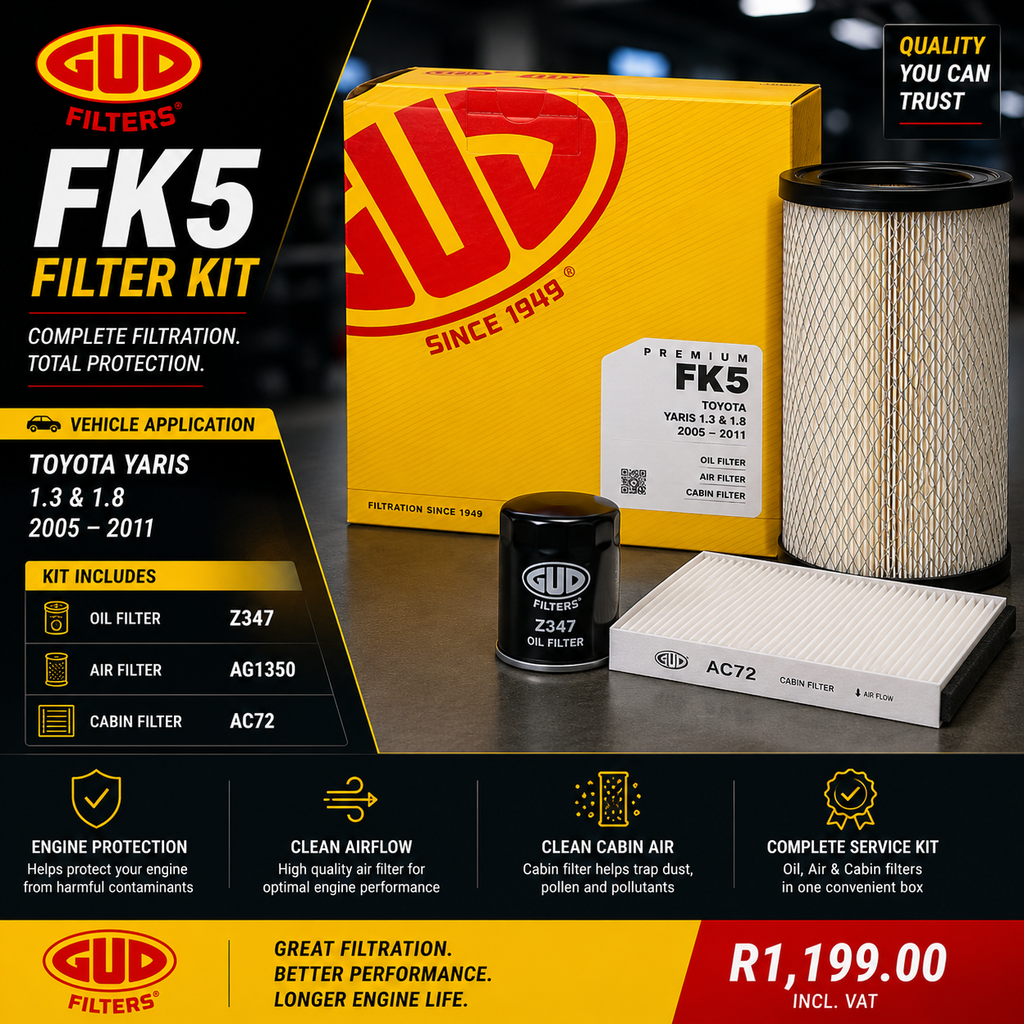 GUD FK5 Filter Kit – Toyota Yaris 1.3 & 1.8 2005–2011 product image