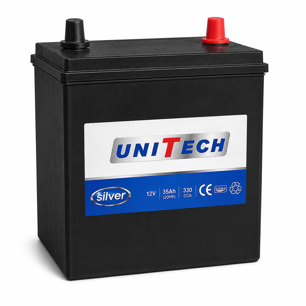 UniTech Silver 616A 24 12V 35Ah 330CCA compact automotive starter battery
