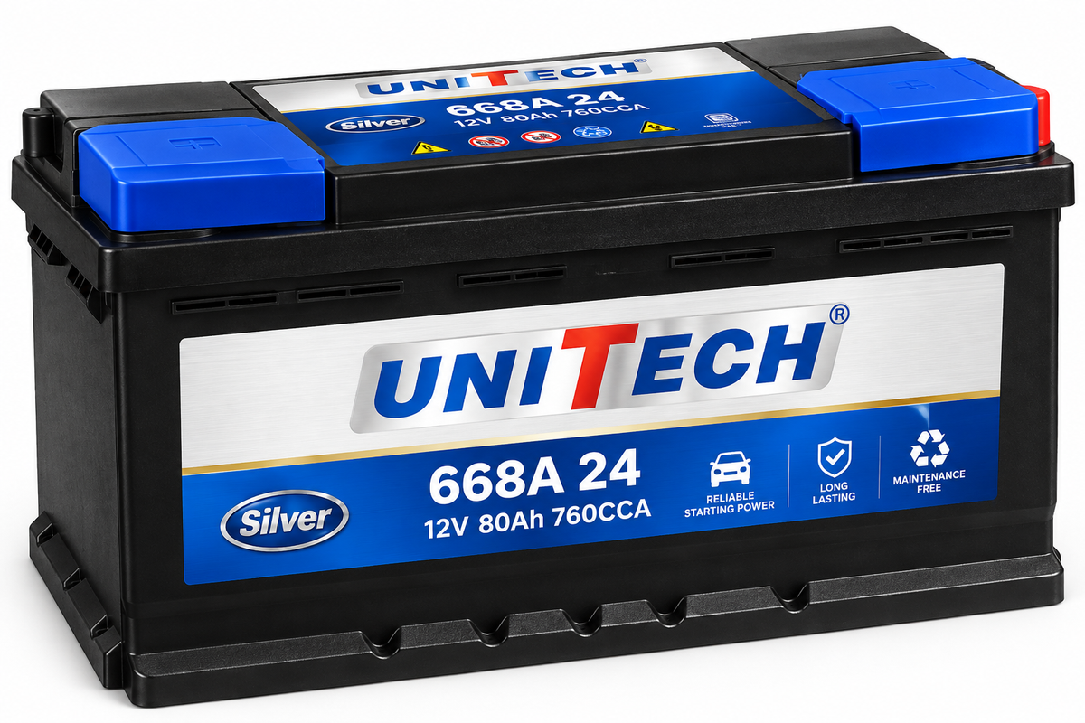 UniTech Silver 668A 24 Battery 12V 80Ah 760CCA